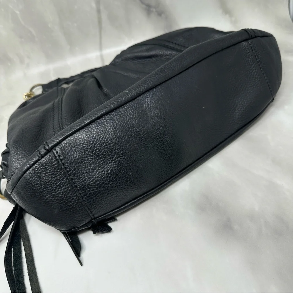 The Sak Black Pebbled Leather Hobo Bag Shoulder Purse Handbag